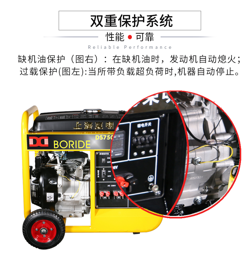 BR系列單三相6kw汽油發電機特點
